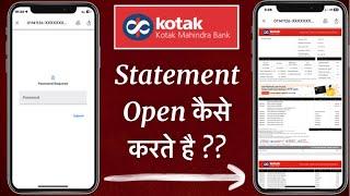 How To Open Kotak Credit Card Statement | Kotak Credit Card Statement Pdf Open Kaise Kare