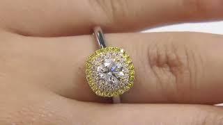 Round Cut Double Halo Engagement Ring HD132