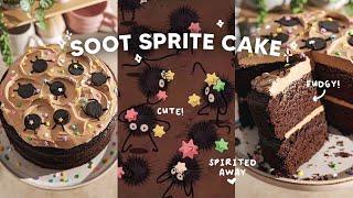 i made a soot sprite cake inspired by studio ghibli 