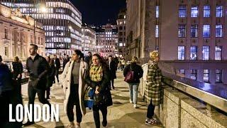 Walking Rich London at Night | South Bank, Borough Market, Millennium Bridge | London Walking Tour