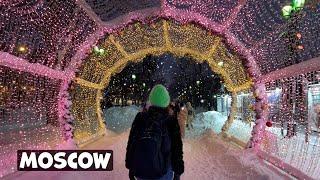 ⁴ᴷ PORTAL TO A FAIRY TALE IN RUSSIA 🪆 Walking around Moscow, expensive lighting in the Megapolis