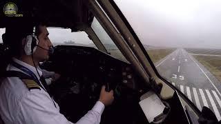 AMAZING HEAVY BOEING 767-300 AUTOLAND in BAD WEATHER!!! [AirClips]