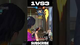 CS Rank | 1 VS 3 By SSR BOSS FF Guild Girl  #ffshort #short #shorts