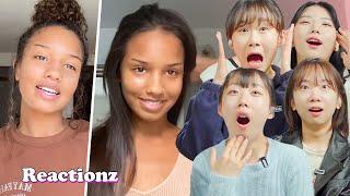 Korean Girls React To Black Girls’ Hair Transformation From Curly To Straight | 𝙊𝙎𝙎𝘾