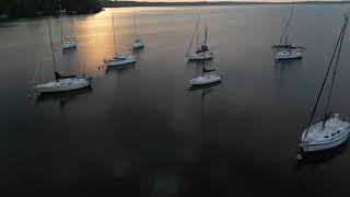 4K Drone footage of moored sailboats at the Lake Wissota Yacht Club (LWYC) in Wisconsin.