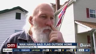 Man hangs Nazi flag outside home