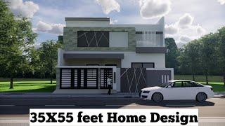 35X55 Feet Luxury Home Design