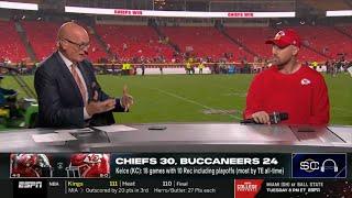 Travis Kelce joins SVP on Mahomes throws 3 TD passes, Hunt scores TD in OT as Chiefs beat Bucs