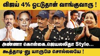 விஜய் 4% ஓட்டுதான் வாங்குவாரு..! அண்ணா கொள்கை, ஜெயலலிதா Style!! Journalist Umapathy on TVK Maanadu