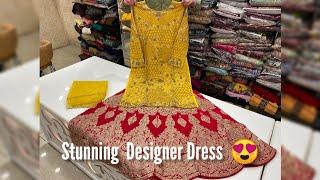 Stunning Designer Dress | Mustard Shirt with Red Skirt