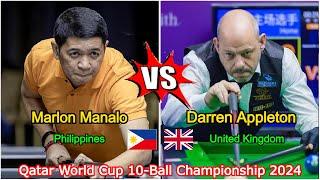 Marlon Manalo VS Darren Appleton | Qatar World Cup 10-Ball Championship 2024