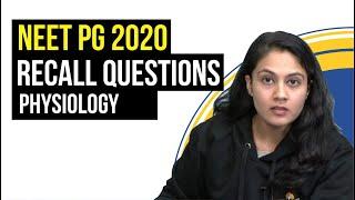 Physiology NEET PG 2020 |  Recall Questions by Dr Pooja Nigade | Dr. Bhatia videos | DBMCI |