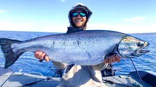 King Salmon Fishing Lake Michigan 2021 - 30 POUNDER!!!