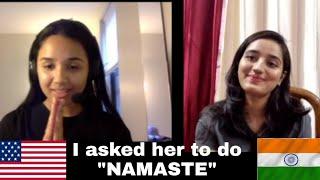 I Asked my Cambly English tutor from USA to do Namaste | India se related baatein | #BushraRazaKhan