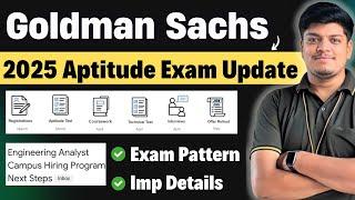Goldman Sachs Aptitude Exam | Goldman Sachs Exam Pattern | Goldman Sachs Engineering Analyst 2025