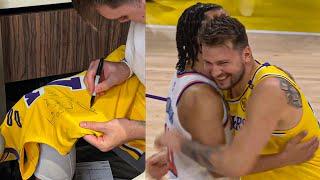 Luka Doncic Surprised Jalen Brunson & Gifted Him a Special Jersey as a Keepsake Lakers vs Knicks