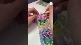 pulling off a pink lemonade starburst bracelet!  #rainbowloom #asmr