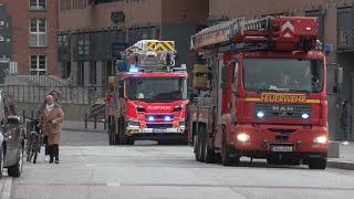 [Einmalige Kombination!] Ankunft Doppel TMF beim ersten Einsatz des TMF 70 der Feuerwehr Hamburg