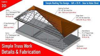 Simple Roofing Tile Shed Work - Truss Work of 16 x 35 feet  - Metal Roofing in Tamil