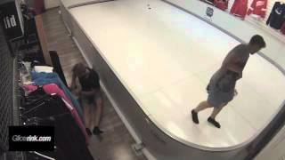 Glice® mini synthetic ice rink set up in Munich Hockey Shop