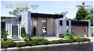 Modern House Design with 4 Bedrooms Family Home | 20x24m 1 Storey | Jorman HomeDesigns