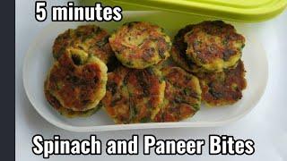 Instant Healthy Spinach & Paneer Morning Breakfast/Tiffin / Healthy Snacks for Kids for School