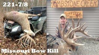 221-7/8 Archery Buck taken in MO @ Tombstone Creek Outfitting FREE RANGE bow hunting big buck