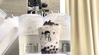 All pearls in the Oreo shake?  Milk cream matcha latte, | Dessert 39 | [CAFE VLOG #22