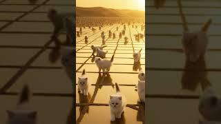 Lots of cute kittens walking in the desert #cat #DreamScreenAI