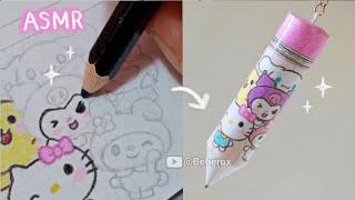 ASMR Drawing Cute Hello Kitty & Sanrio | Diy Paper Craft Ideas  | Tutorial