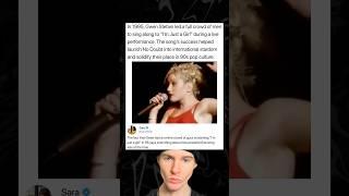 In 1995, Gwen Stefani led a full crowd of men to sing along to "I'm Just a Girl" during a live