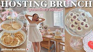 hosting a valentines day brunch  baking + cooking, decorating my home, girly activities with bffs