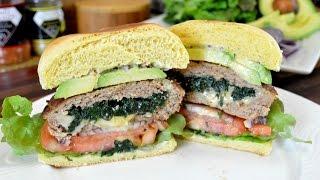 Spinach and Cheese Stuffed Turkey Burgers | Turkey Burger Recipe | Cooking With Carolyn