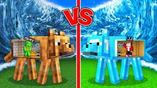 JJ's RICH Dog vs Mikey's POOR Dog BUNKERS TSUNAMI Battle in Minecraft - Maizen