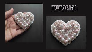 diy beaded brooch tutorial, heart brooch making handmade