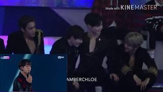 EXO Kai, WANNAONE Sungwoon and Shinee Taemin reaction to BTS DNA(MAMA 2017)