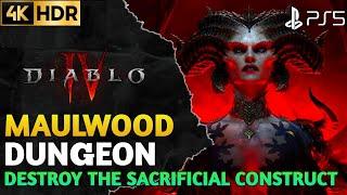 Dungeon Maulwood DIABLO 4 Destroy The Sacrificial Construct Gameplay PS5 | Diablo IV Maulwood Guide