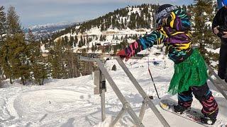 7 YEAR OLD'S FIRST SNOWBOARD COMPETITION - BOGUS BASIN LEGENDARY DON BAKER BANKED SLALOM