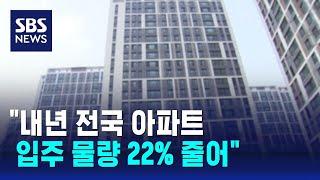 "내년 전국 아파트 입주 물량 22% 줄어" / SBS