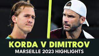 ENTERTAINING Grigor Dimitrov v Sebastian Korda Match Highlights | Marseille 2024