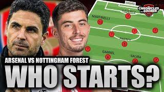 Who STARTS for ARSENAL vs Nottingham Forest