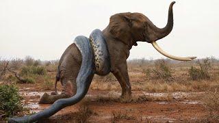 Python Snake Vs Elephant Meet in The Savanna!