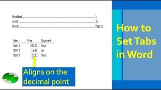 How to Set Tabs in Word