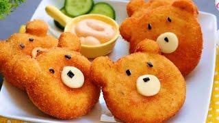 Easy Snacks To Make At Home|New Kids Lunch Box Ideas|Bread Potatoes Teddy |Evening Snacks For Kids