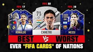 BEST VS WORST Ever FIFA Cards of Every Country! *Special Edition*  ft. Chhetri, Messi, Ronaldo…