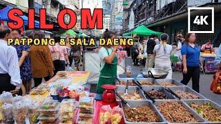 [4K UHD] Walking in Silom Area Bangkok | Street food Spots for Breakfast in Bangkok