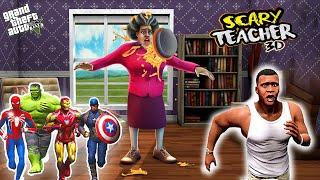 Franklin Fight With Scary Teacher 3D For Save Avengers in GTA V | GTA V AVENGERS | A.K GAME WORLD