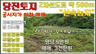 당진싼땅(평당5만원)매매-계획관리지역 594평-자연인땅, 주말농장, 체류형쉼터, 농막설치, 경영체등록 등..공시지가 이하 매매 : 3천만원