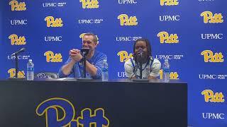 Pitt HC Lance White and F Amber Brown speak after 83-43 loss to No. 10 Notre Dame on Senior Day