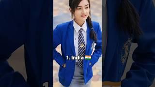 Top 10 School Uniform Of Different Countries In The World  #shorts